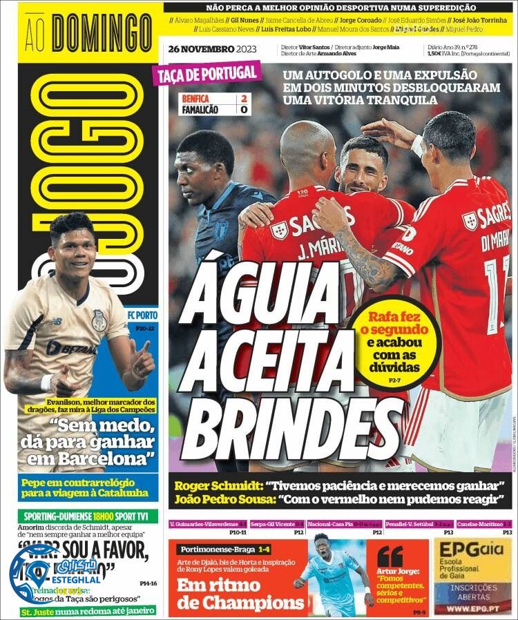 روزنامه ورزشی اوجوگو یکشنبه 5 آذر 1402 