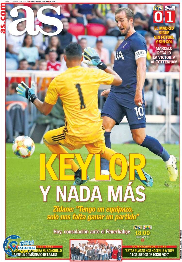 روزنامه ورزشی آاس چهارشنبه 9 مرداد 1398