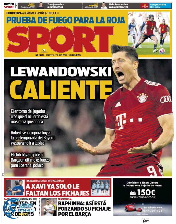 روزنامه ورزشی اسپورت سه شنبه 21 تیر 1401