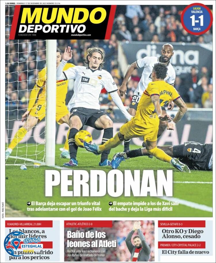 روزنامه  ورزشی موندو دپورتیوو یکشنبه 26 آذر 1402 