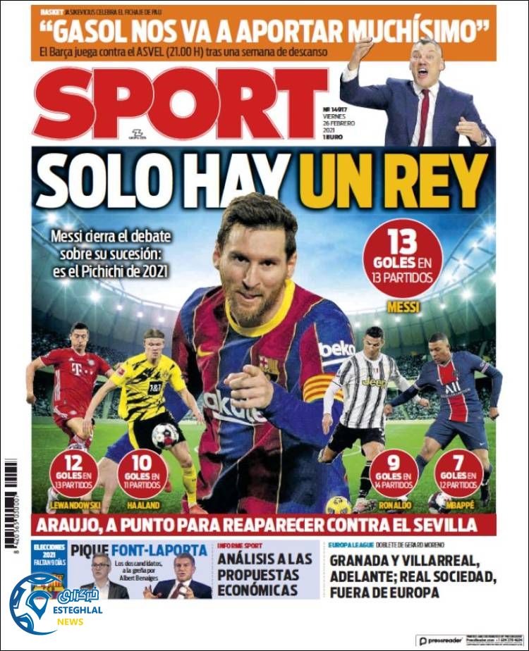 روزنامه ورزشی اسپورت جمعه 8 اسفند 1399