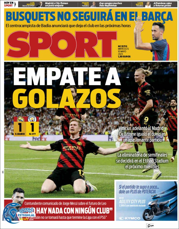 روزنامه  ورزشی اسپورت چهارشنبه 20 اردیبهشت 1402  