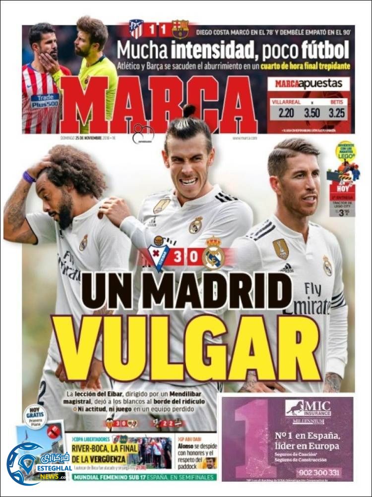 روزنامه ورزشی مارکا یکشنبه 4 آذر 1397