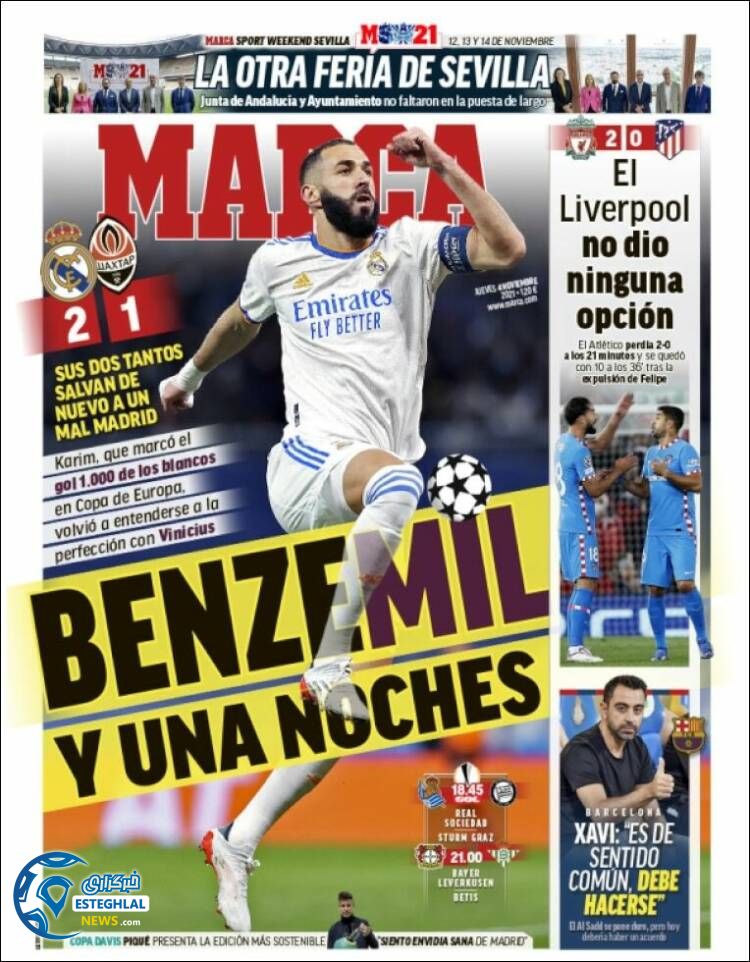 روزنامه ورزشی مارکا پنجشنبه 13 آبان 1400