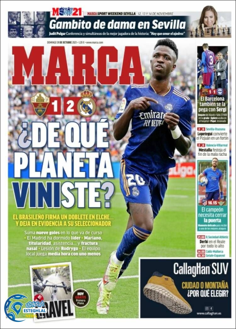 روزنامه ورزشی مارکا یکشنبه 9 آبان 1400