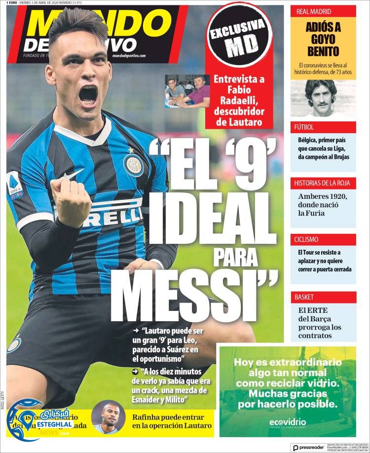 روزنامه ورزشی موندو دپورتیوو جمعه 15 فروردین 1399