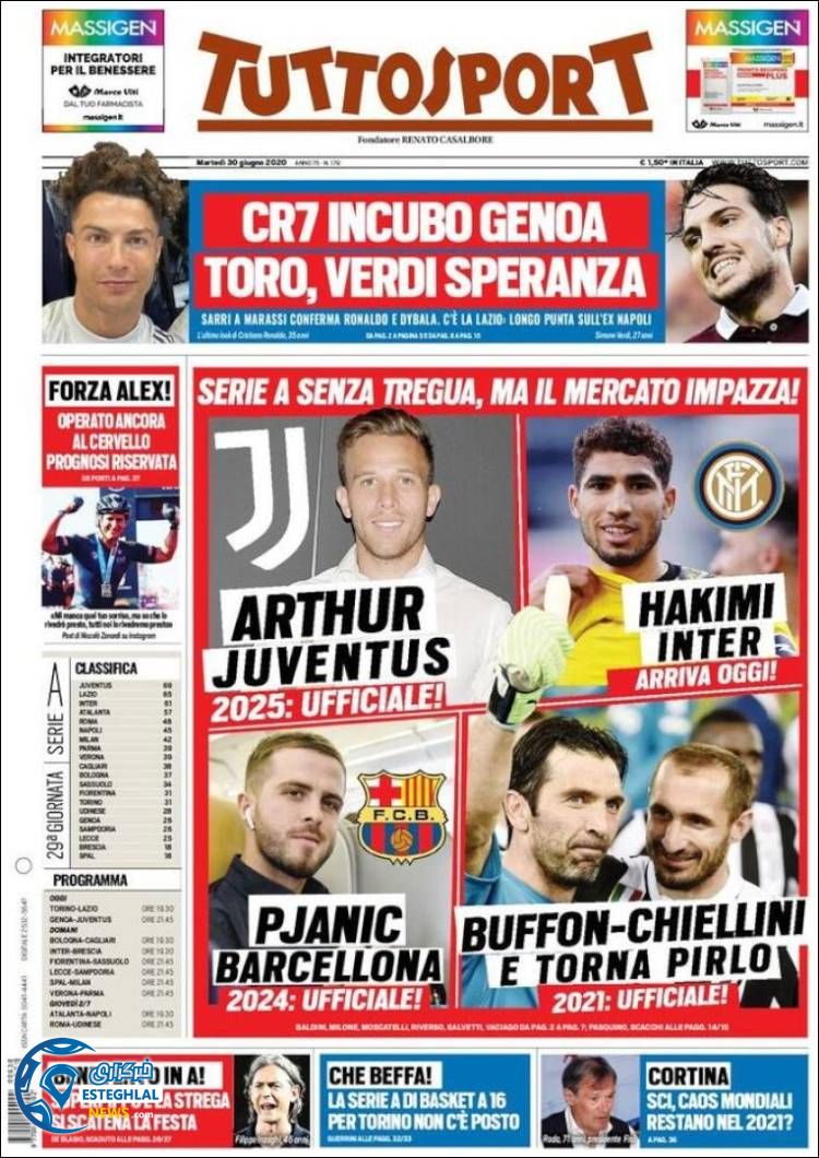 روزنامه ورزشی توتو اسپورت سه شنبه 10 تیر 1399