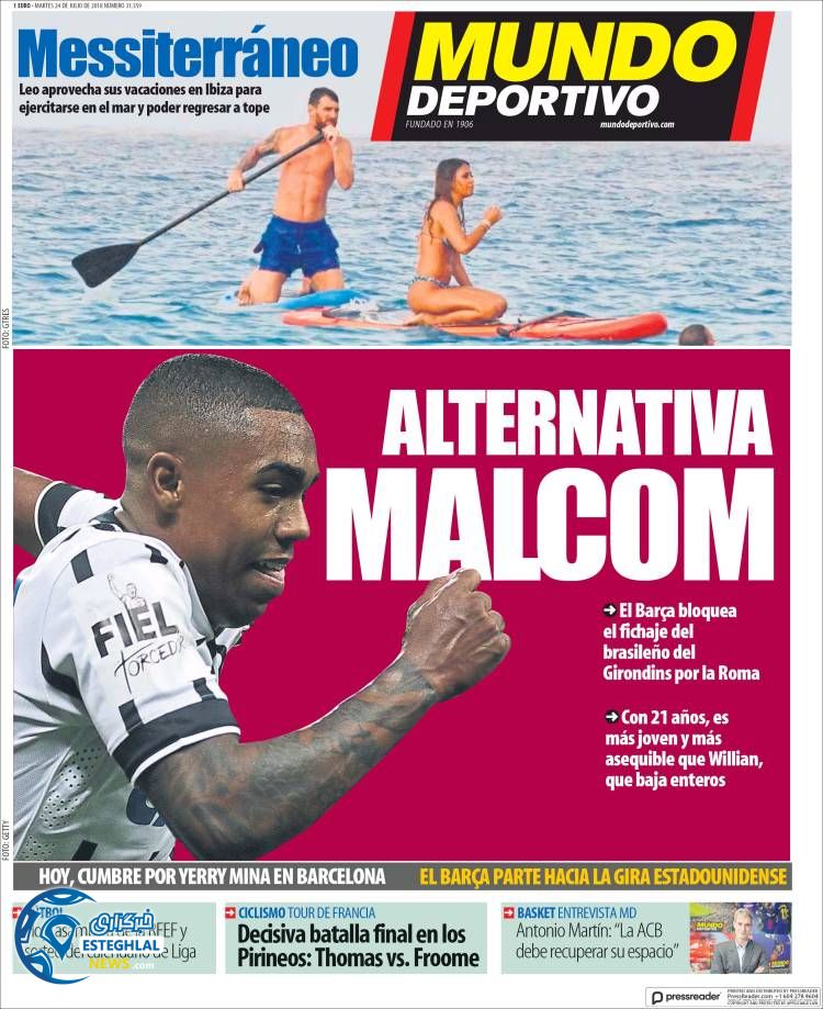 روزنامه ورزشی موندو دپورتیوو سه شنبه 2 مرداد 1397