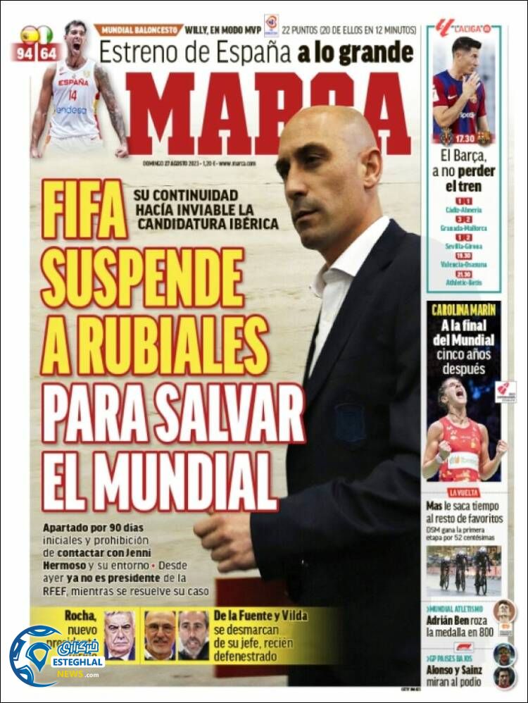 روزنامه ورزشی مارکا یکشنبه 5 شهریور 1402