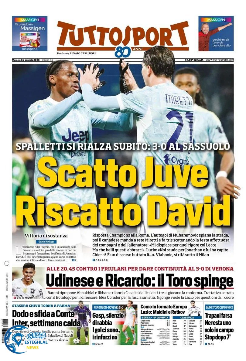 روزنامه  ورزشی توتو اسپورت چهارشنبه 17 دی 1404 