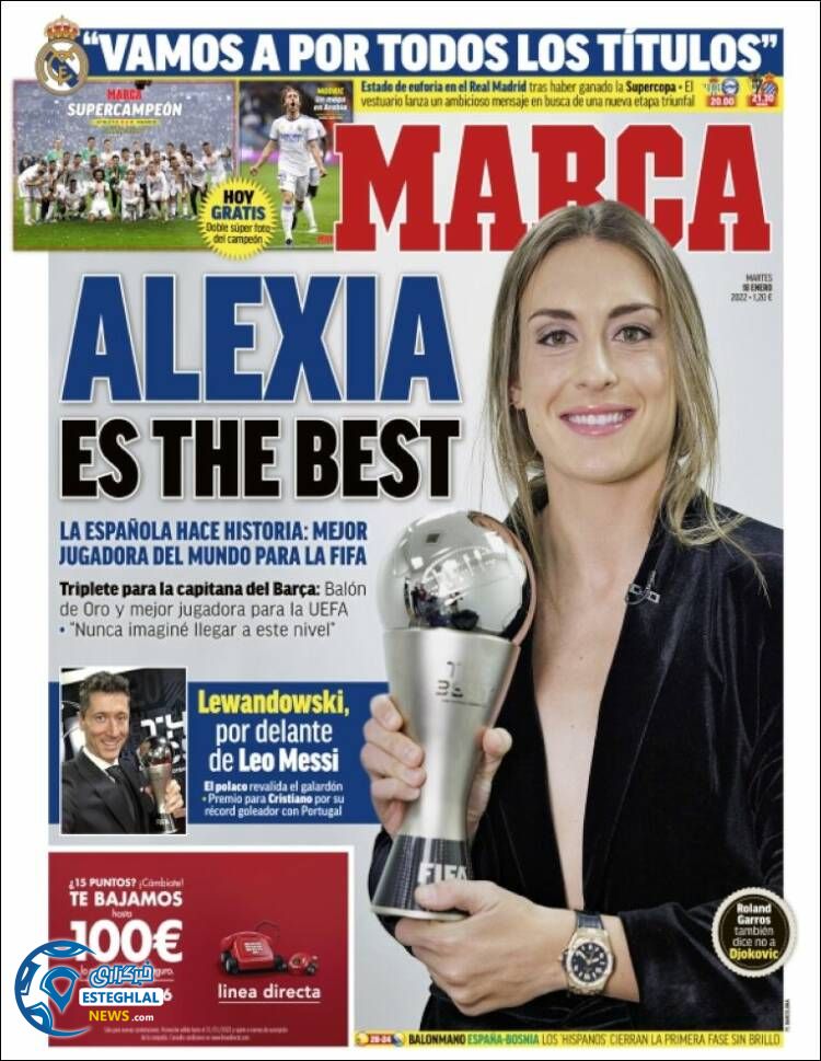 روزنامه ورزشی مارکا سه شنبه 28 دی 1400