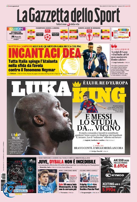 روزنامه ورزشی گاتزتا دلو اسپورت چهارشنبه 22 مرداد 1399