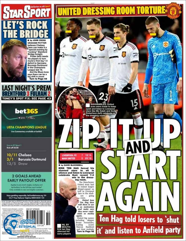 روزنامه ورزشی استار اسپورت سه شنبه 16 اسفند 1401 