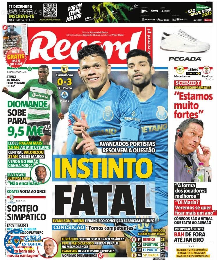 روزنامه ورزشی رکورد یکشنبه 12 آذر 1402 