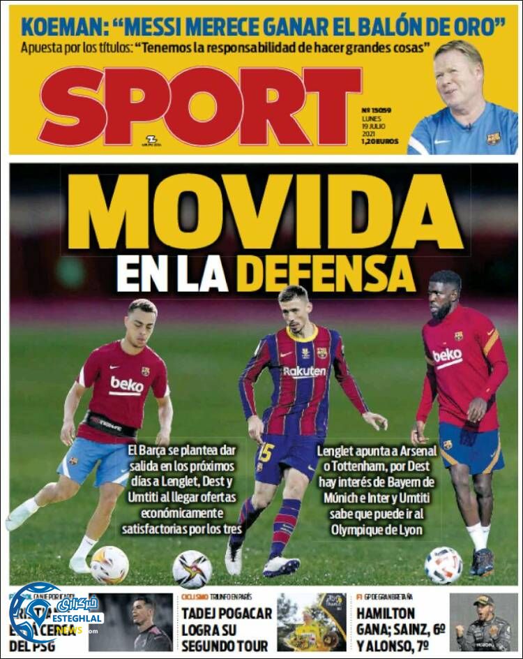 روزنامه ورزشی اسپورت دوشنبه 28 تیر 1400