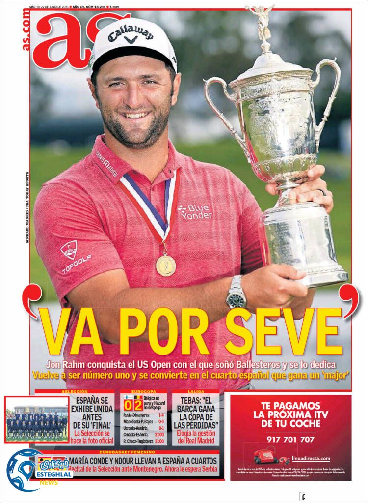 روزنامه ورزشی آ اس سه شنبه 1 تیر 1400