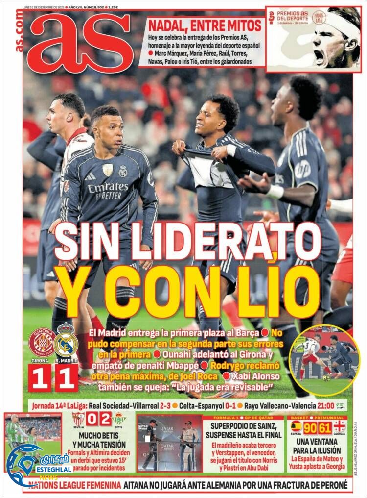 روزنامه  ورزشی آ اس  دوشنبه 10 آذر 1404  