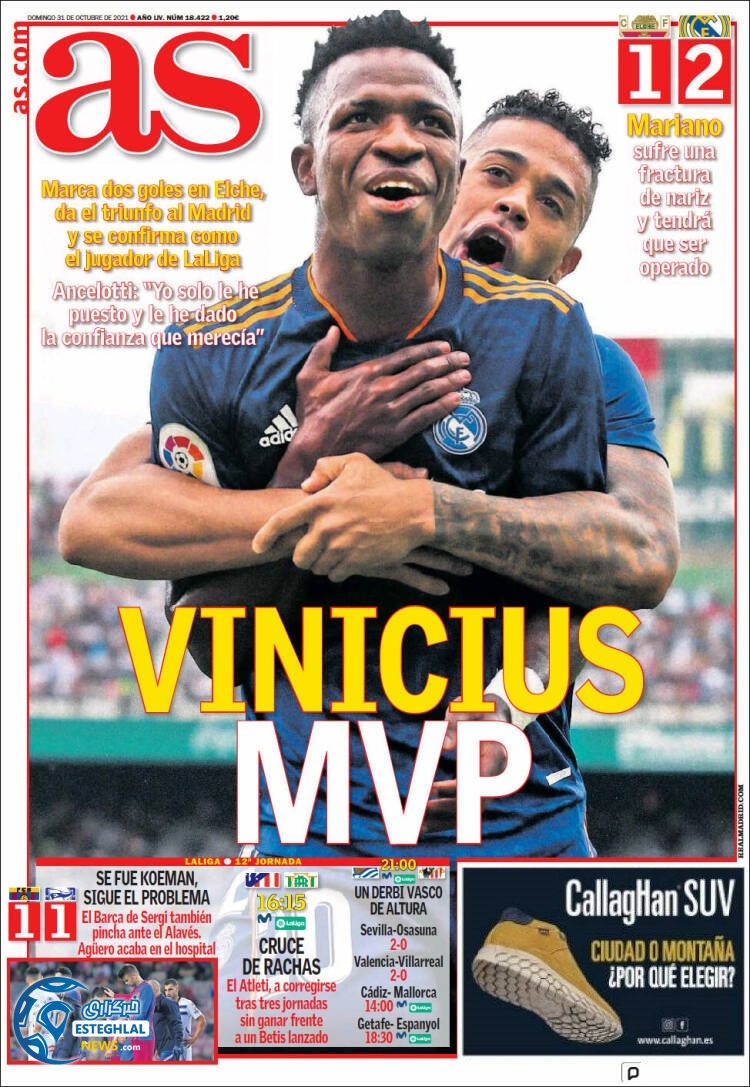 روزنامه ورزشی آ اس یکشنبه 9 آبان 1400