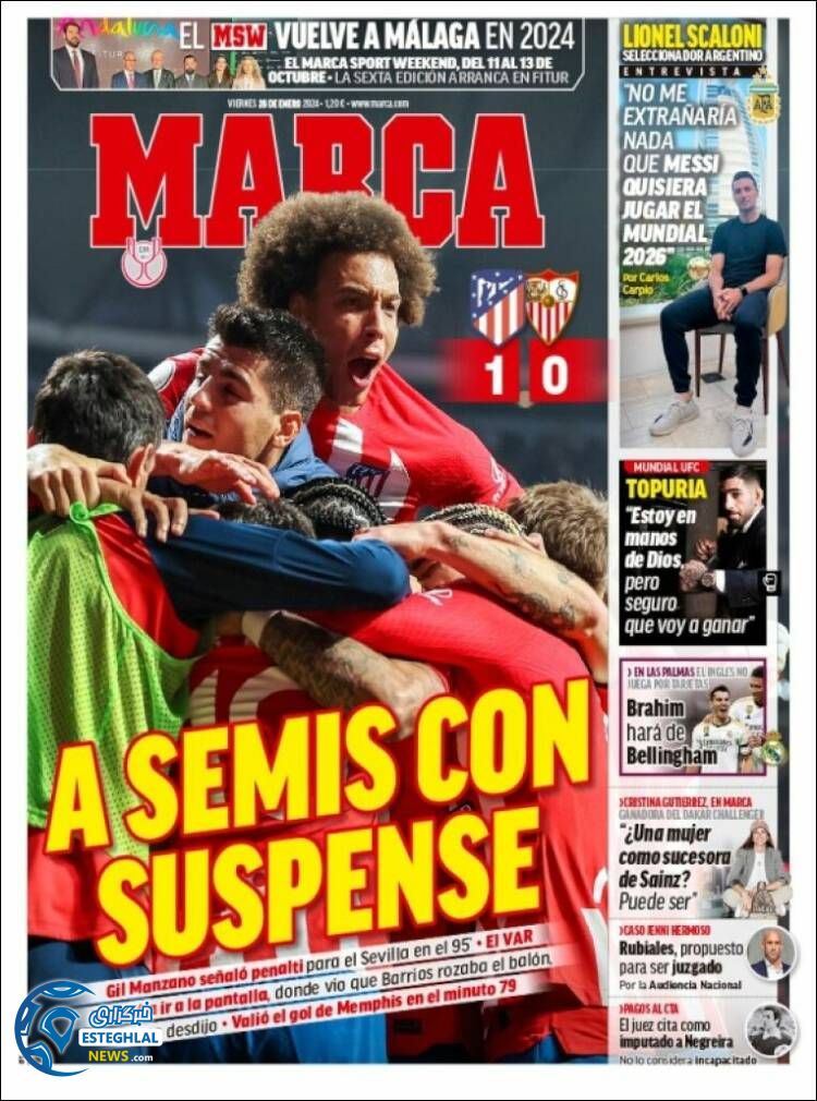 روزنامه ورزشی مارکا جمعه 6 بهمن 1402 