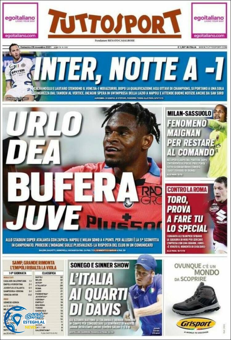 روزنامه ورزشی توتو اسپورت یکشنبه 7 آذر 1400