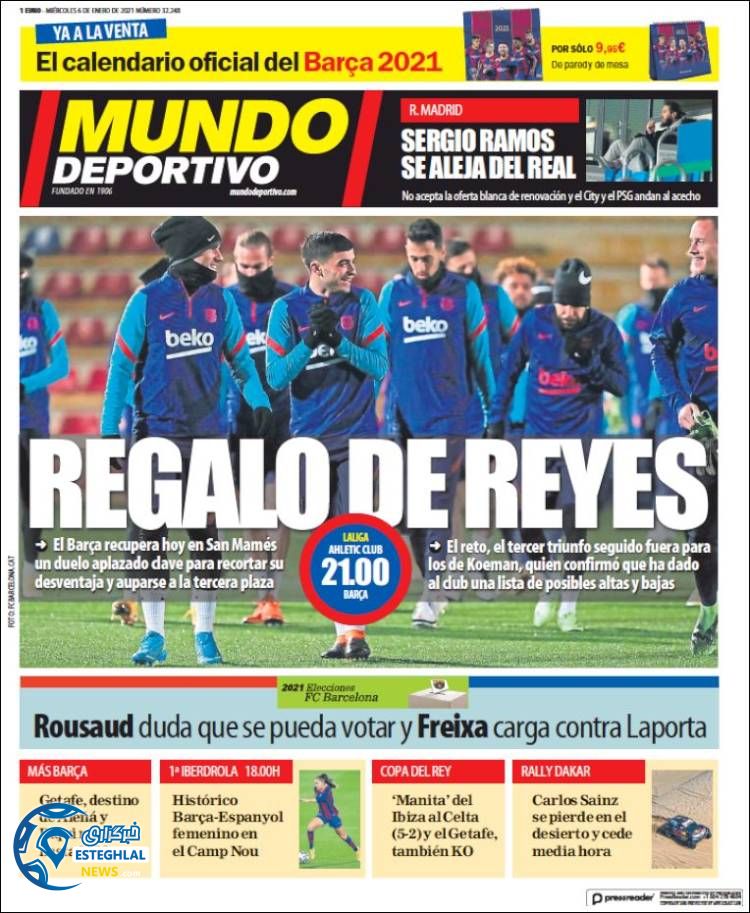 روزنامه ورزشی موندو دپورتیوو چهارشنبه 17 دی 1399