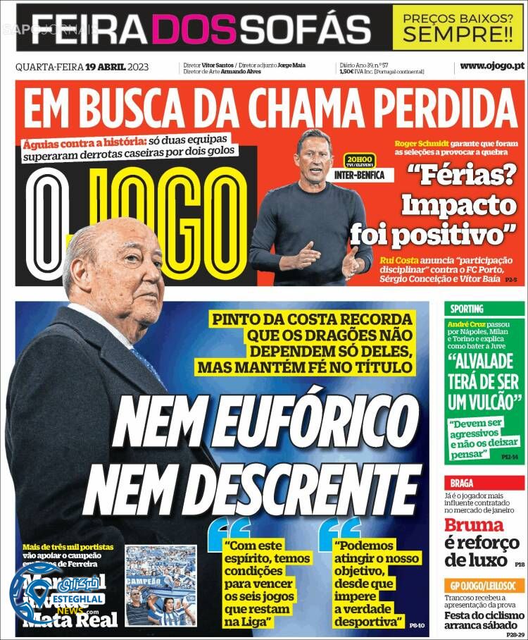 روزنامه ورزشی اوجوگو چهارشنبه 30 فروردین 1402 