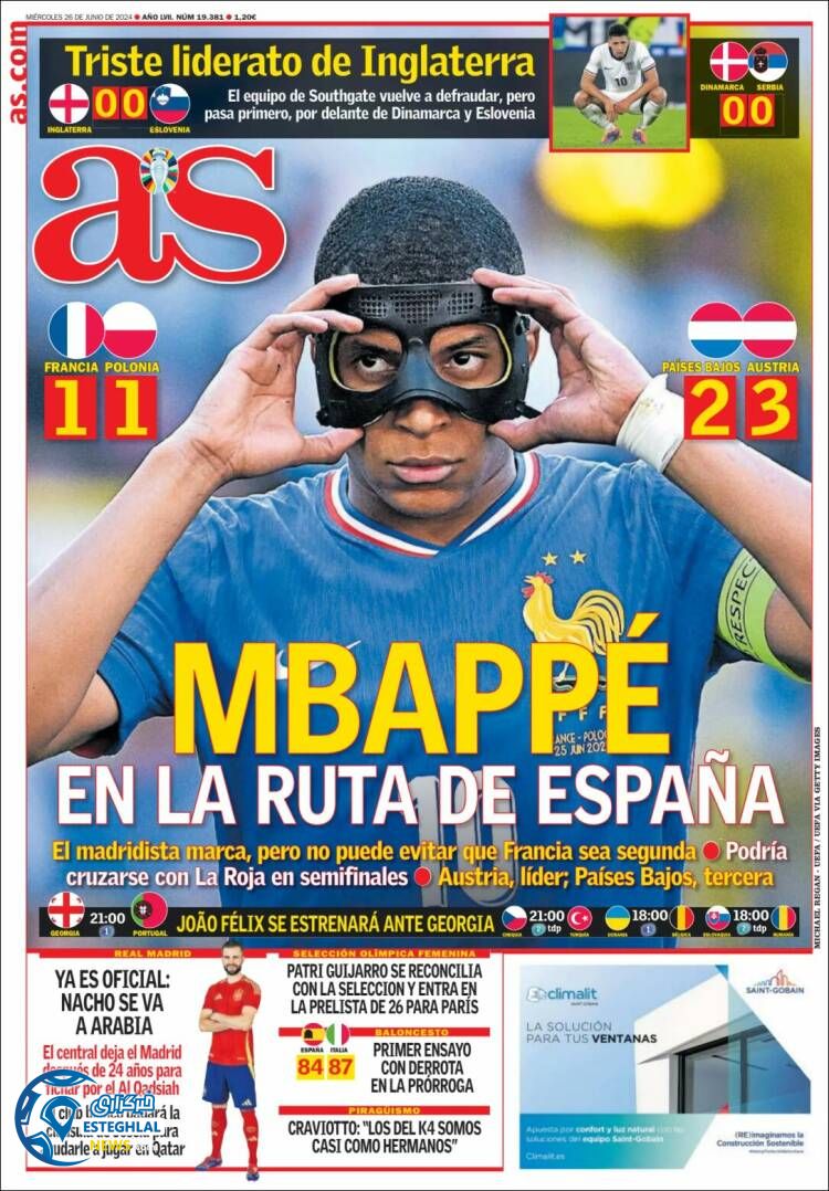 روزنامه  ورزشی آ  اس چهارشنبه 6 تیر 1403 