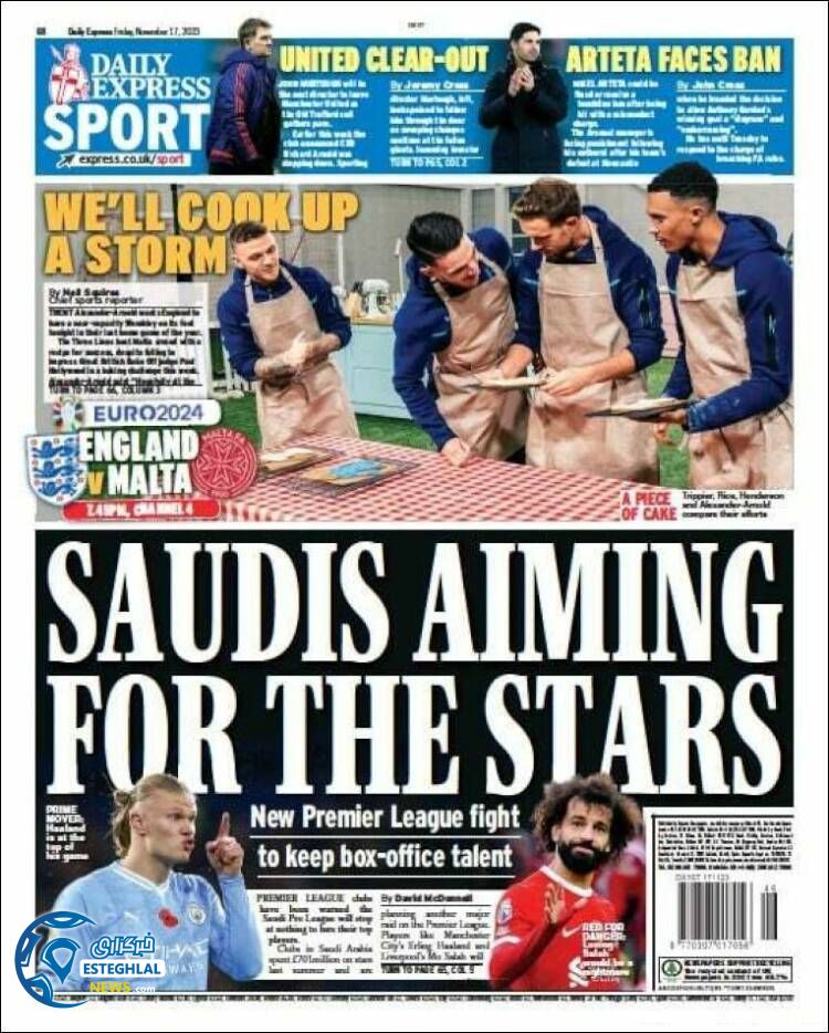 روزنامه ورزشی اکسپرس اسپورت جمعه 26 آبان 1402 