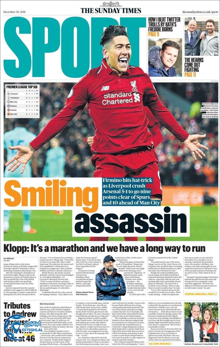 روزنامه ورزشی تایم اسپورت یکشنبه 9 دی 1397