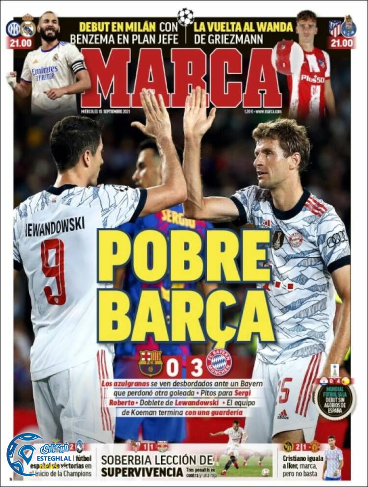 روزنامه ورزشی مارکا چهارشنبه 24 شهریور 1400