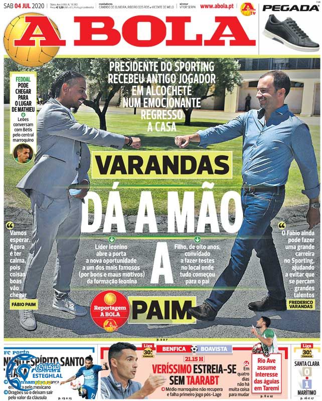 روزنامه ورزشی آبولا شنبه 14 تیر 1399