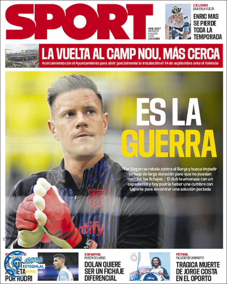 روزنامه ورزشی اسپورت چهارشنبه 15 مرداد 1404 