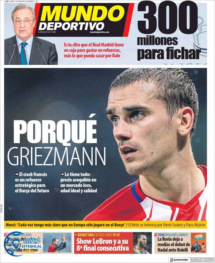 روزنامه ورزشی موندو دپورتیوو سه شنبه 8 خرداد 1397