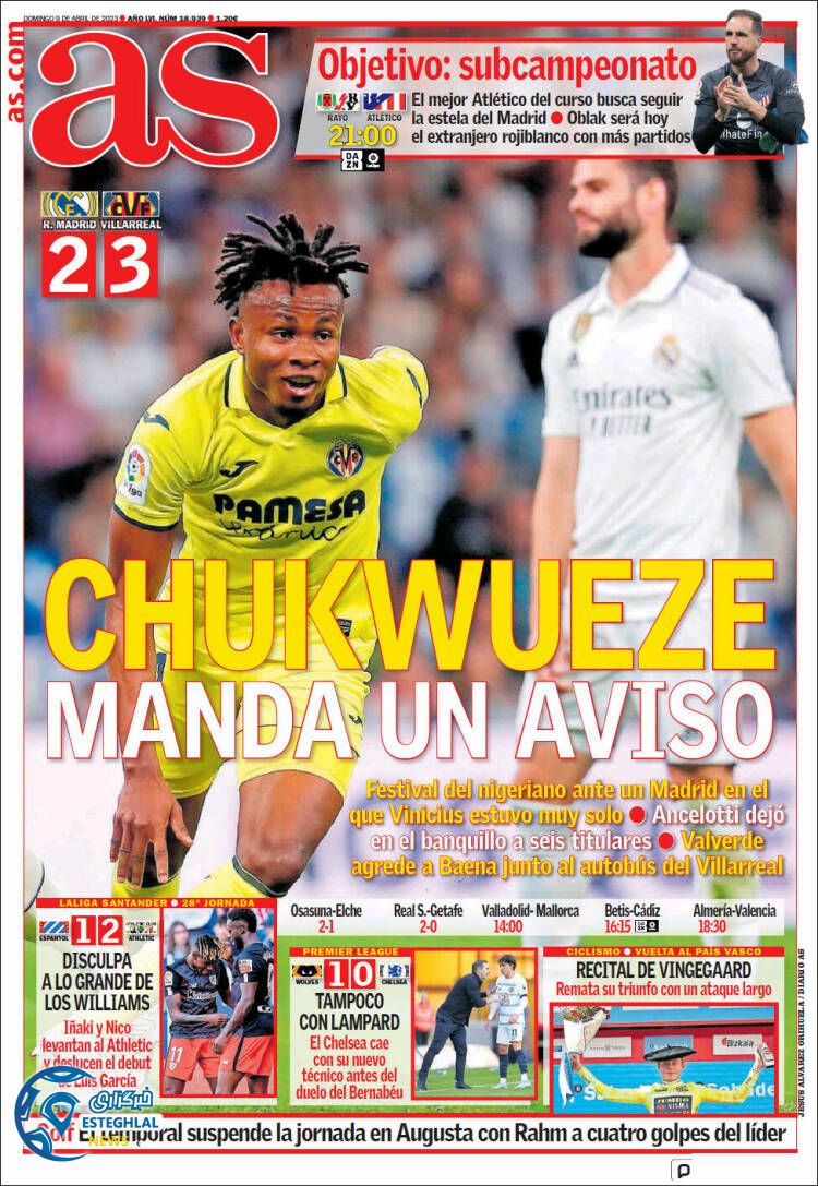 روزنامه ورزشی آ اس یکشنبه 20 فروردین 1402 