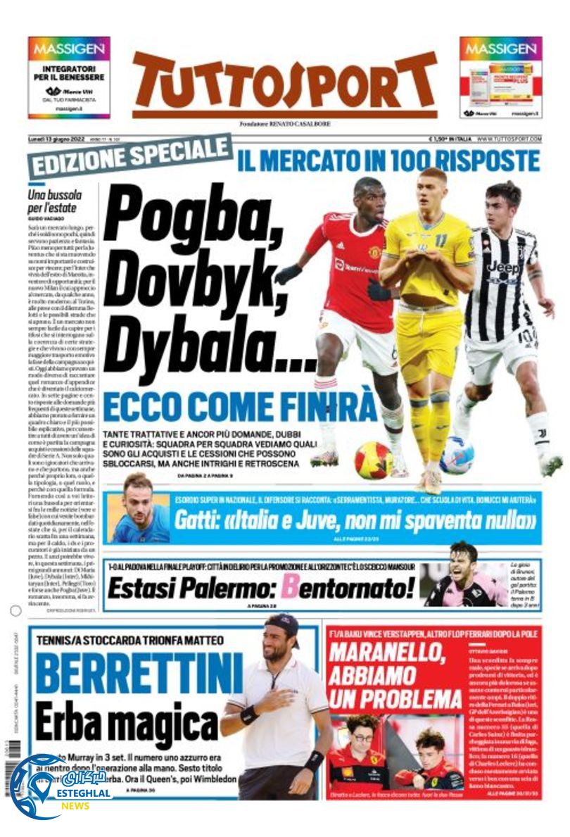 روزنامه ورزشی توتو اسپورت دوشنبه 23 خرداد 1401