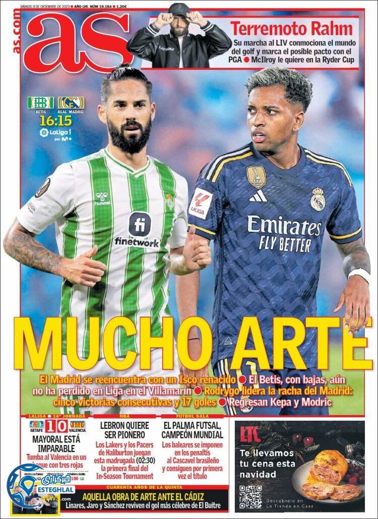 روزنامه ورزشی آ اس شنبه 18 آذر 1402 