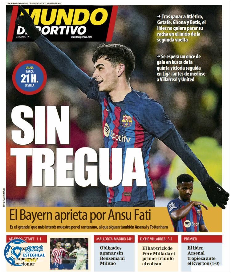 روزنامه ورزشی موندو دپورتیوو یکشنبه 16 بهمن 1401 