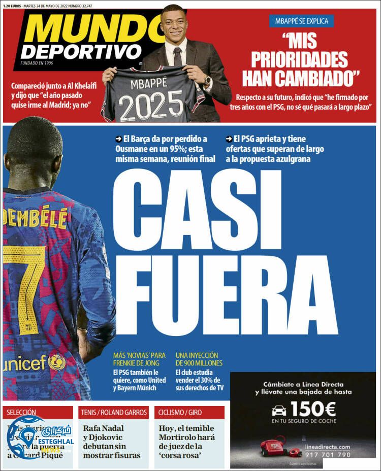 روزنامه ورزشی موندو دپورتیوو سه شنبه 3 خرداد 1401