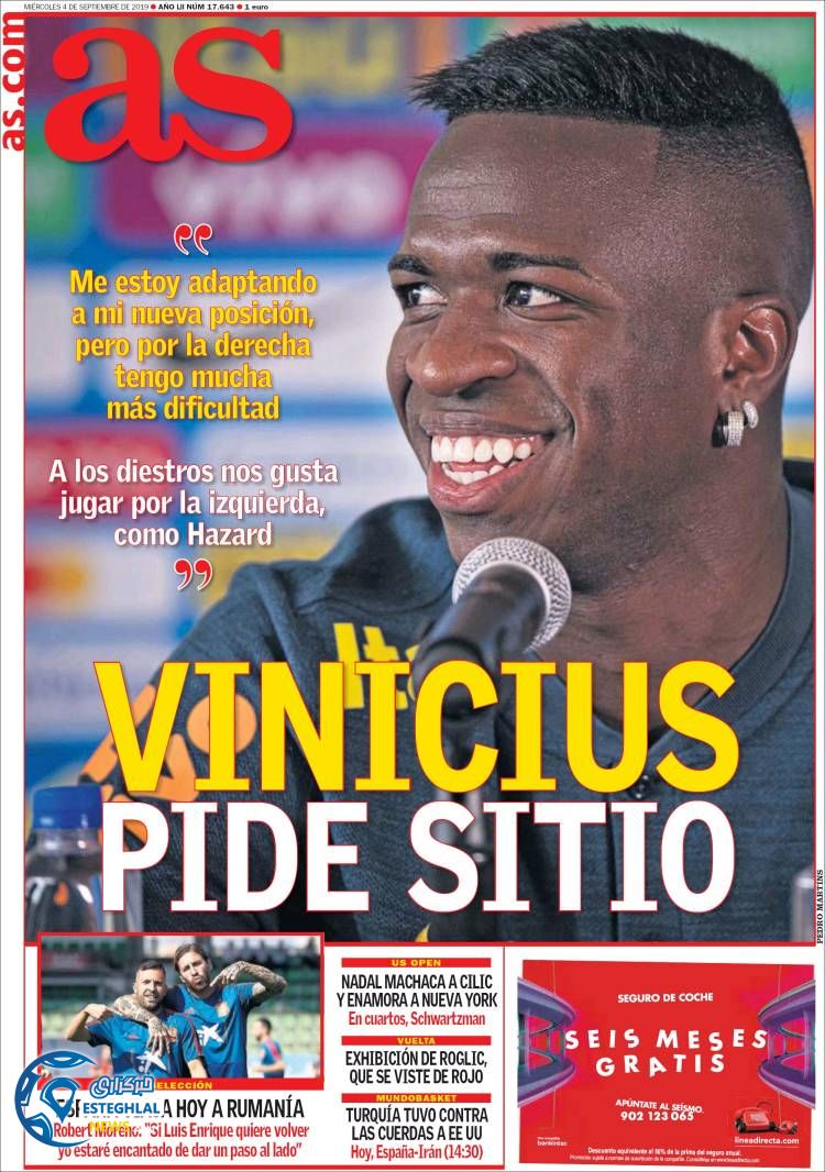 روزنامه ورزشی آاس چهارشنبه 13 شهریور 1398