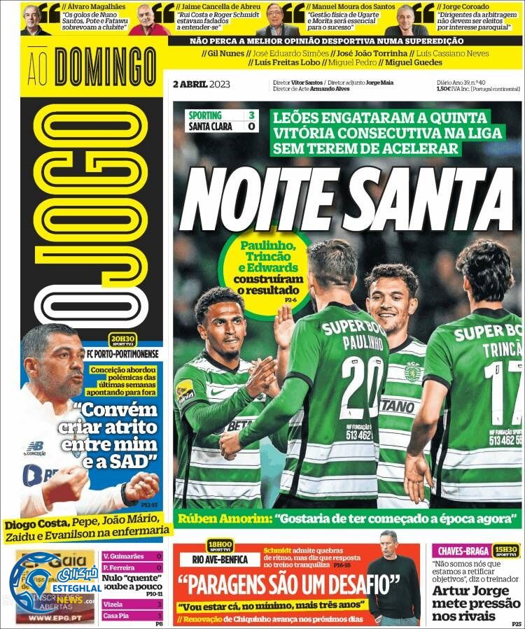 روزنامه ورزشی اوجوگو یکشنبه 13 فروردین 1402 