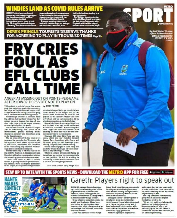 روزنامه ورزشی مترو اسپورت چهارشنبه 21 خرداد 1399