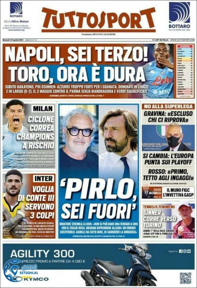 روزنامه ورزشی توتو اسپورت سه شنبه 7 اردیبهشت 1400