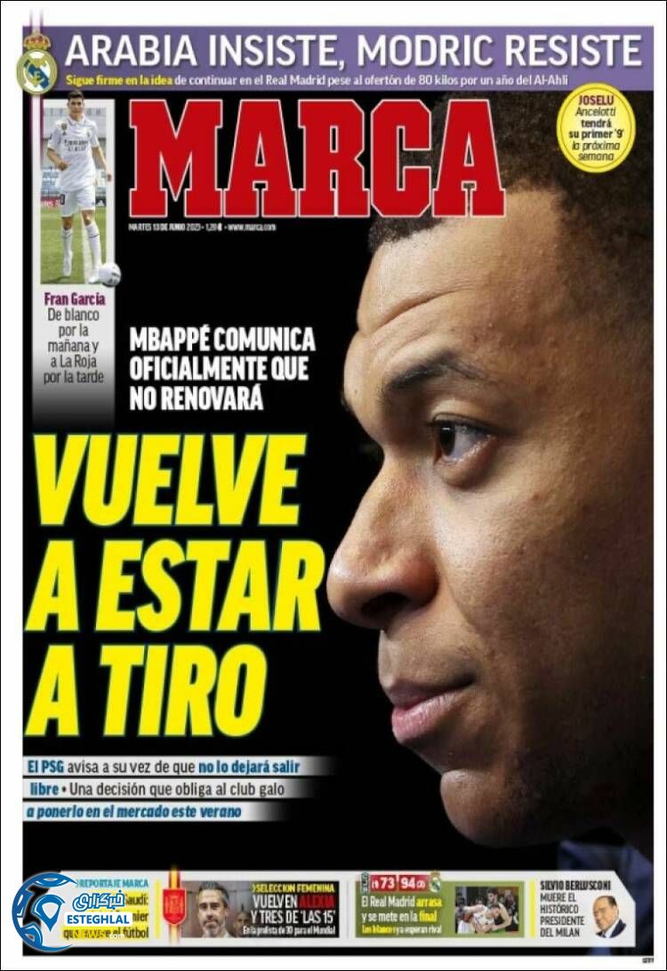 روزنامه ورزشی مارکا سه شنبه 23 خرداد 1402 