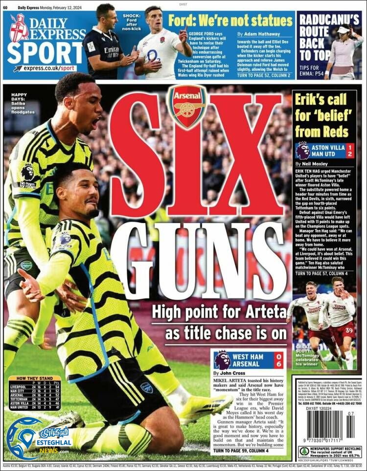 روزنامه ورزشی اکسپرس اسپورت دوشنبه 23 بهمن 1402  