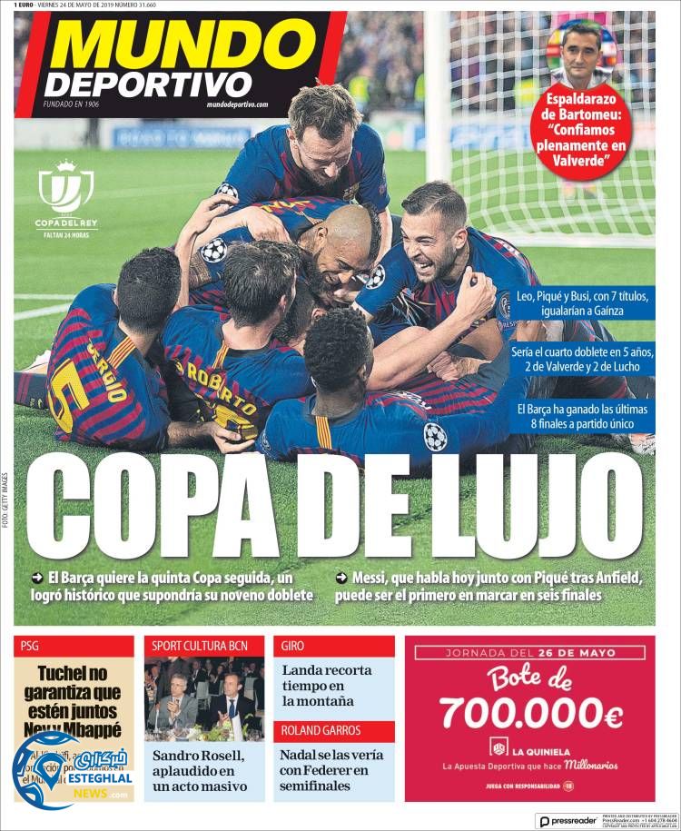 روزنامه ورزشی موندو دپوتیوو جمعه 3 خرداد 1398