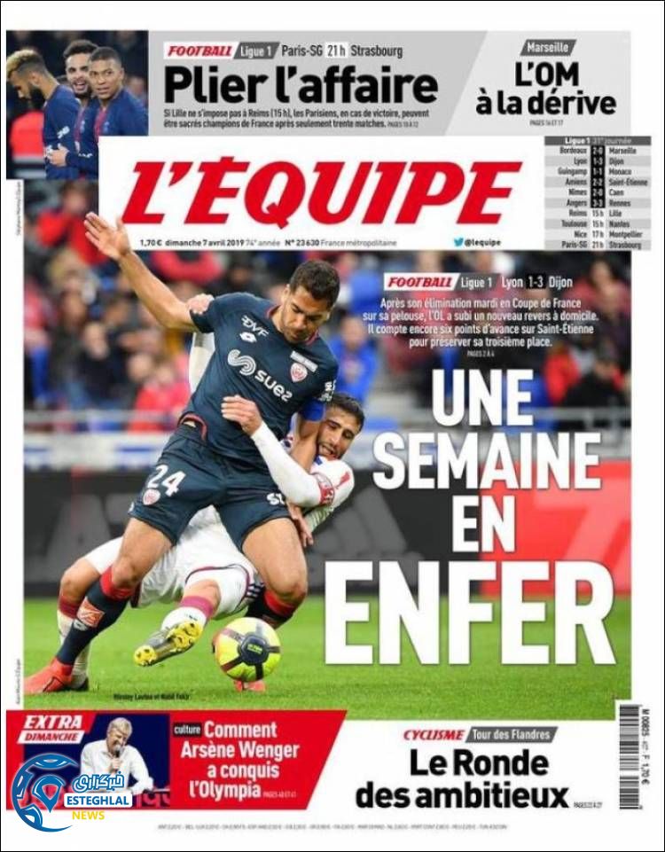 روزنامه ورزشی اکیپ یکشنبه 18 فروردین 1398