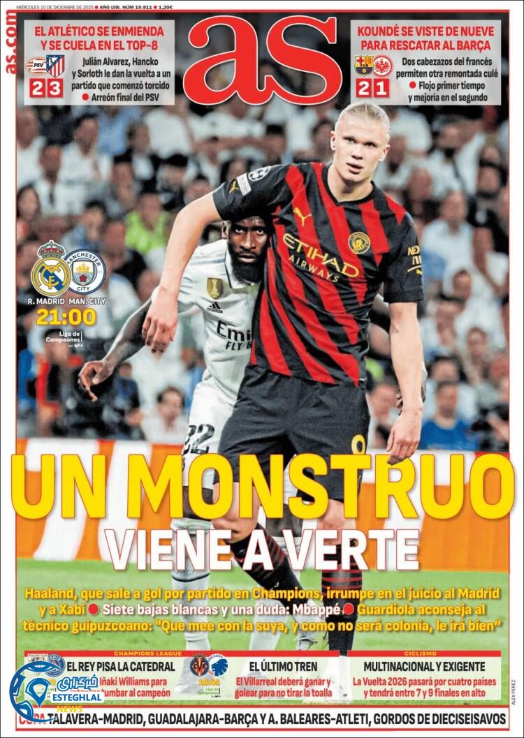 روزنامه  ورزشی ا اس چهارشنبه 19 آذر 1404 