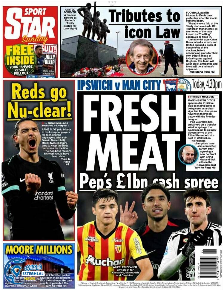 روزنامه  ورزشی  استار اسپورت یکشنبه 30 دی 1403 