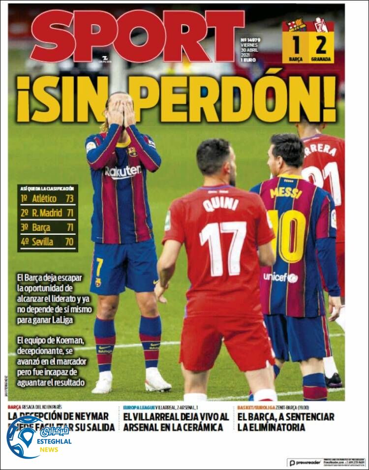 روزنامه ورزشی اسپورت جمعه 10 اردیبهشت 1400