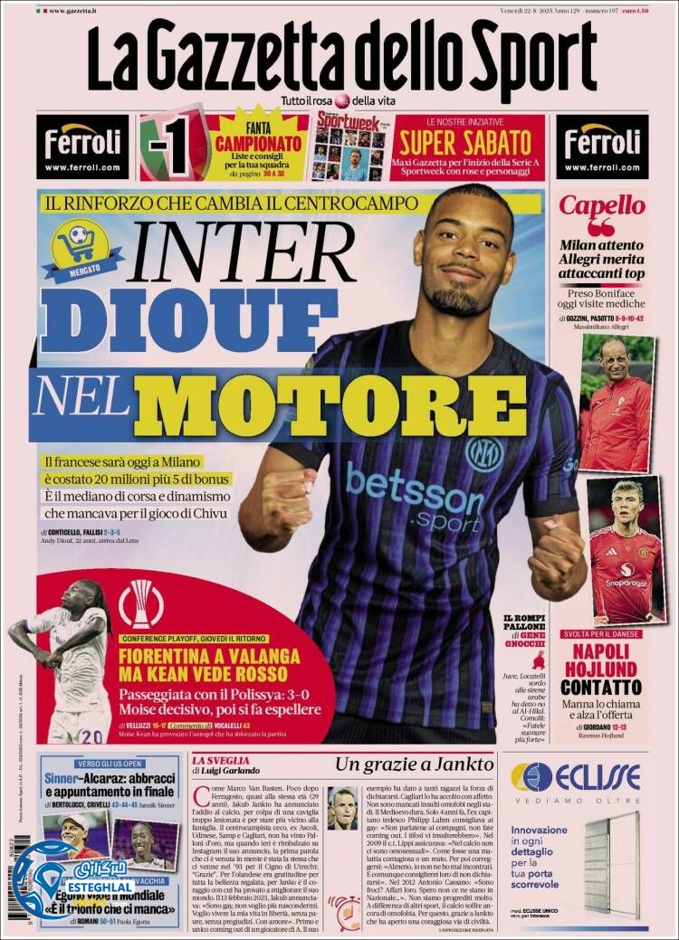 روزنامه ورزشی گاتزتا دلو اسپورت جمعه 31 مرداد 1404 